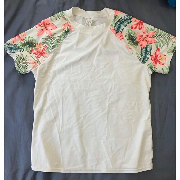 Beach outfit / swim outfit  floral print women’s large top medium short - Picture 3 of 16